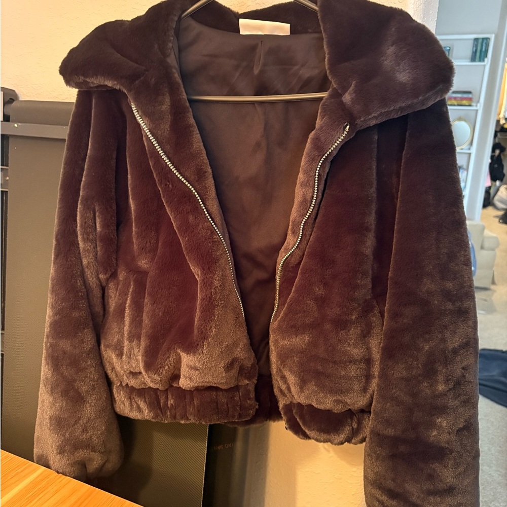 Luxurious Black Faux Fur Jacket
